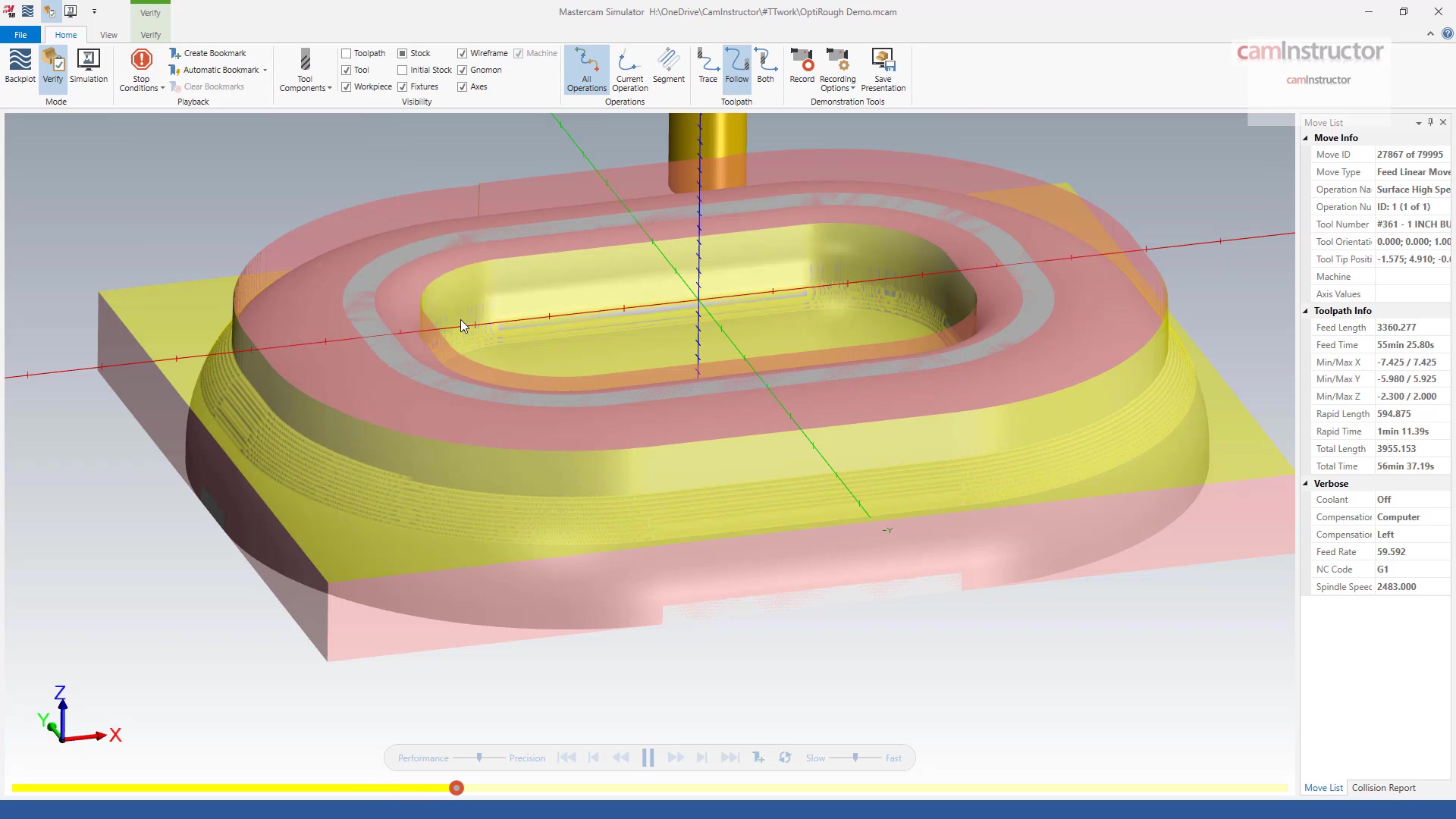 Mastercam Optirough Toolpath 1